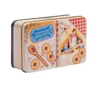 Mini boîte en métal avec livre de cuisson "Homemade Biscuits", boîte cadeau, rangement pour petits ustensiles de cuisine, qualité alimentaire, env. 14 x 9 cm, édition spéciale avec 2 recettes