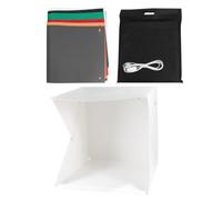 Mini Boîte Photo LED Réglable, Tente Pliante PVC Polyester Blanche | Surface Réfléchissante, Montage Facile, Limite les Ombres, pour Chaussures et Montres, Format Compact