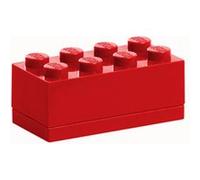 Room Copenhagen Boîte de rangement LEGO Mini 8 plots empilable plastique Rouge