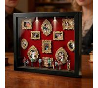 Mini Boîte Silhouette De Musée À Faire Soi-même - Kit De Cadre avec Lumières, 11 Mini Cadres Et 8 Figurines Dorés, Célébrez Vos Souvenirs Particuliers avec Style, Musée Miniature 3D pour Anniversaire