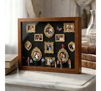 Mini Boîte Silhouette De Musée À Faire Soi-même, Kit De Cadre avec Lumières, 11 Mini Cadres Et 8 Figurines Dorés, Célébrez Vos Souvenirs Particuliers avec Style, Musée Miniature 3D pour Anniversaire