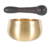 Mini Bol Chantant Bouddhiste en Laiton et Bois, 1, 97 Pouces | Forme Bol, Design Artisanal Unique, Léger et Portable, Livré avec Maillet, pour Sons Apaisants