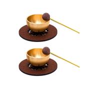 Mini bol chantant, son d'ange réconfortant, petit ensemble de bols chantants avec maillet et coussin, instrument portable pour la méditation, ensemble de bols chantants tibétains anti-stres (2 SET)