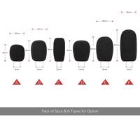 Mini bonnettes Anti-Vent pour Microphone,Protections en Mousse pour Micro-Casque à Revers,Noir,Lot de 5 pièces.[F40]