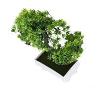 Mini bonsaï réaliste avec fleurs en plastique pour décoration de maison et événement, pas besoin d'arrosage (vert)