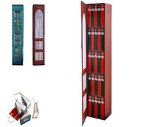 Mini Bookss Calendrier de l'Avent 2025 avec 24 livres, cadeau de Noël, compte à rebours pour les amateurs de livres, petite étagère (rouge)