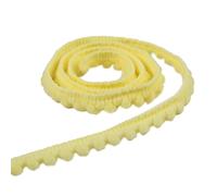 Mini bordure à pompons de 10 m de long - 10 mm - Pour travaux manuels, travaux manuels, vêtements - Jaune clair