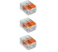 Mini borne de connexion à levier 2 x 0 2-4 mm² - 1 pièce (Lot de 3)