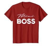 Mini Boss pour garçons et Filles T-Shirt, Enfant, Canneberge, 10 Ans