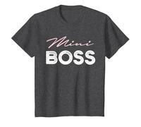 Mini Boss pour garçons et Filles T-Shirt, Enfant, Chiné Foncé, 10 Ans