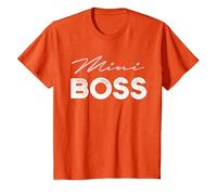 Mini Boss pour garçons et Filles T-Shirt, Enfant, Orange, 10 Ans