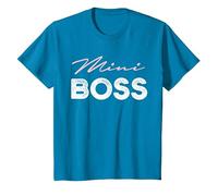 Mini Boss pour garçons et Filles T-Shirt, Enfant, Saphir, 10 Ans
