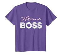 Mini Boss pour garçons et Filles T-Shirt, Enfant, Violet Chiné, 10 Ans
