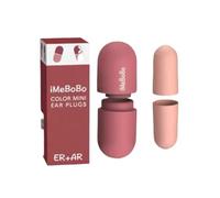 Mini bouchons d'oreille en mousse avec étui de voyage, réduction du bruit pour le sommeil, l'étude, les voyages, rebond lent (rouge clair)