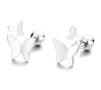 Mini boucles d'oreilles à tige en argent sterling 925 avec fermoir à vis - 18 g - 20 g - Pour cartilage, conque, petite boule de 1 mm - Hypoallergénique - Pour tragus, hélix, dormeurs - Animaux