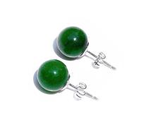 Mini boucles d'oreilles à tige en cristal de pierre naturelle Améthyste Quartz rose Jade ronde Boucles d'oreilles perles boucles d'oreilles en jade vert argent