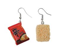 Mini boucles d'oreilles pendantes instantanées drôles en résine - Boucles d'oreilles asymétriques à crochet pour femme, 1, zinc, sans pierre précieuse, 1, Zinc, Pas de gemme