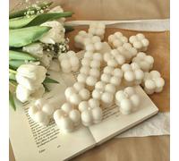 Mini bougie cube blanche, mini bougie bulle parfumée, bougie artisanale en forme de bulle, retour à l'école, premier jour d'école, cadeau et faveur d'anniversaire, bougie parfumée Taille Unique,rose,B