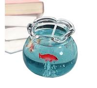 Mini Bougie D'aquarium - 5 X 4,5 Cm, Bougie De Poisson À Bulles, Décoration D'aromathérapie Avec Un jolies Design D'aquarium, cires De Soja D'aromathérapie Pour Chambre À Coucher, Cadeaux De Fête