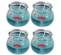 Mini Bougie D'aquarium À Bulles, Décoration D'intérieur Mignonne, Cire en Gel Faite À La Main, Thème Océan Parfumé avec Freesia Flottant, Décoration De Chambre Confortable(4pcs)