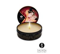 Shunga Mini Bougie de Massage Vin Pétillant Fraise - 30ml