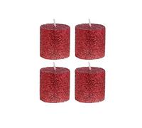 Mini Bougie Paillette Non Parfumée - set de 4 pcs - Rouge