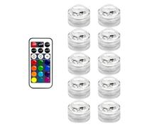 Mini bougies chauffe-plat submersibles à LED, étanches, avec télécommande,Installation Pratique(10 light 1 control)