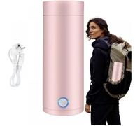 Mini Bouilloire Electrique de Voyage, 400 ml Petite Bouilloire Electrique en Acier Inoxydable, 3 en 1 Tasse Chauffante Electrique,