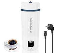 Mini Bouilloire Electrique de Voyage 450ml, Bouilloire de Voyage, Elektrischer Reisewasserkocher Klein, 5 Minutes Chauffage Rapide Isolation Tasse, Moniteur 6 RéGlable TempéRature, Inoxydable 304