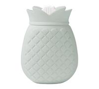Mini bouillotte, petite bouillotte de 350 ml avec housse souple amovible et lavable pour soulager les douleurs du dos/du cou/des épaules, gris-vert