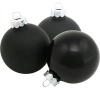 Mini-boule de Noël mélange de décoration d'arbre Boules de Noël en verre noir Ø4cm H4,5cm Set de 24 pendentifs décoratifs