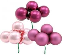 Mini boule de Noël rose en verre Baies miroir Ø20mm 140p. - Décoration tendance Noël