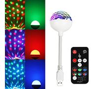 Mini Boule Disco avec Veilleuse, Lumières d'ambiance de Voiture USB Musique Contrôlée Stroboscope Magic Ball avec Télécommande pour La Décoration de Fête/Noël/Bar/DJ /Anniversaire