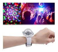 Mini boule disco pour enfants - Avec batterie - Sans fil - Mini LED - Projecteur de ciel étoilé - Petite Lampe portable (Blanc)