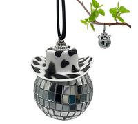 Mini boule disco pour voiture, Pendentif boule disco chapeau de cowboy mignon, Accessoires de suspension de miroir automobile pour les décorations intérieures de SUV de camion à domicile
