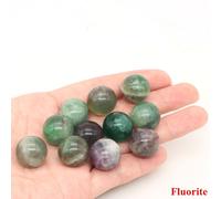 Mini Boule Ronde En Clip De 16mm,Pierre Naturelle De Guérison Reiki,Sphère De Quartz,Atterrissage En Obsidienne,Spécimen De Nappe,Globe,Décoration De Maison - Type Fluorite-20 Pcs