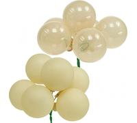 Mini boules de Noël Crème Mix mat/brillant Ø40mm 32pcs - Boules de verre décoratives Baies miroir Couronne de l'Avent Arbre de Noël