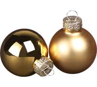 Mini boules de Noël en verre or mat brillant Ø3cm 22pcs