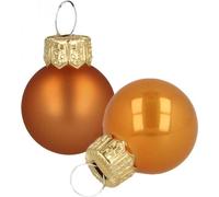 Mini boules de Noël en verre orange 2cm 44pcs Décoration d'arbre de Noël