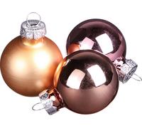 Mini boules de Noël en verre Rose Apricot Ø3cm 22pcs Set Deko