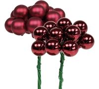 Mini-boules de Noël en verre Rouge Rose Mat Brillant Baies Miroir Xmas Deko Ø20mm 140p