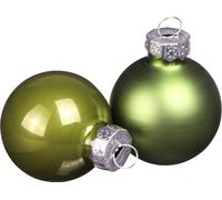 Mini boules de Noël en verre vert clair 3cm Set 22 Décorations de Noël
