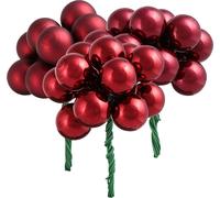 Mini boules de Noël rouge 20mm baies miroir Rubin Mix, brillant & mat, 140 pièces, chrétien, festif, déco