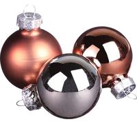 Mini boules de Noël verre argent abricot 3cm 22pcs Deko