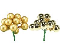 Mini boules de Noël verre or Ø20mm 140 pcs baies miroir