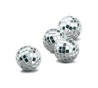 Mini boules miroir à facettes - HOBI - Lot de 4 - Argenté - Ø 3,5 cm - Intérieur