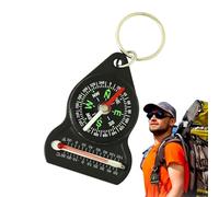 Mini boussole, de poche, outil multifonction extérieur, porte-clés pour randonnée, camping, randonnée, dispositif de survie portable, exploration, etc