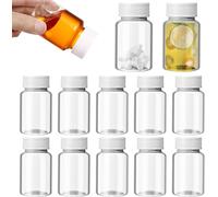 Mini Bouteille 12 Petite Bouteilles en Réutilisables de 100ml avec Bouchon Hermétique, Mini Bouteille en Portable Pour Jus de Fruits, Jus de Gingembre, Pilules Santé et Whisky