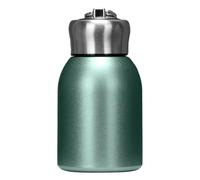 Mini bouteille d'eau isotherme en acier inoxydable anti-fuite, portable avec crochet, 300 ml, vert (vert, 13 x 7,5 cm)