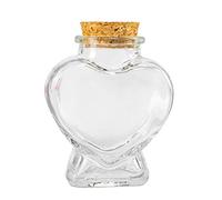 Mini bouteille en verre en forme de cœur, bocaux de rangement transparents, conteneurs avec bouteilles de vœux en liège, pot en forme de cœur, mini bocaux en verre, bouteille en verre en forme de cœur